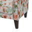 Chaise d'appoint en orange pastel et vert floral avec pieds en bois massif