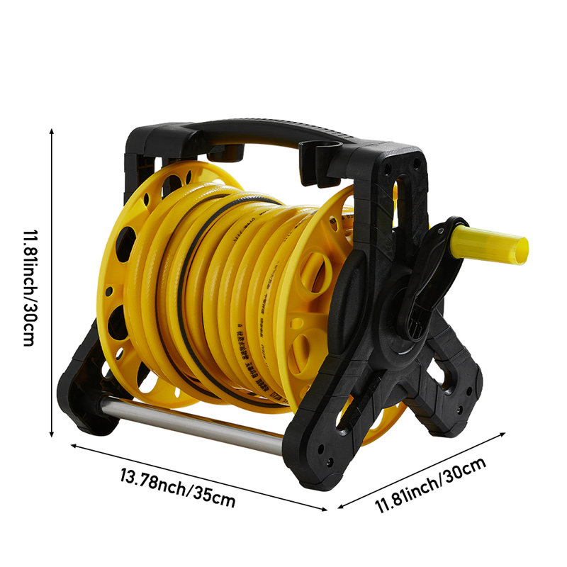 Garden Hose Reel with 20m Water Hose, Yellow, 30cm H x 20cm W x 35cm D
