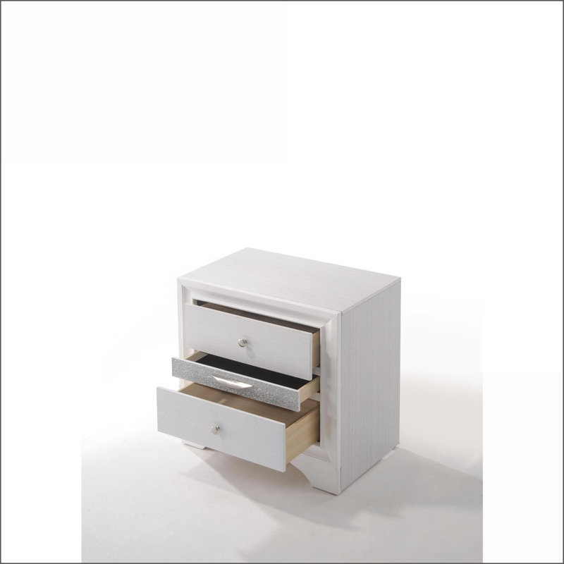 Table de chevet 2 tiroirs Naima, Blanc