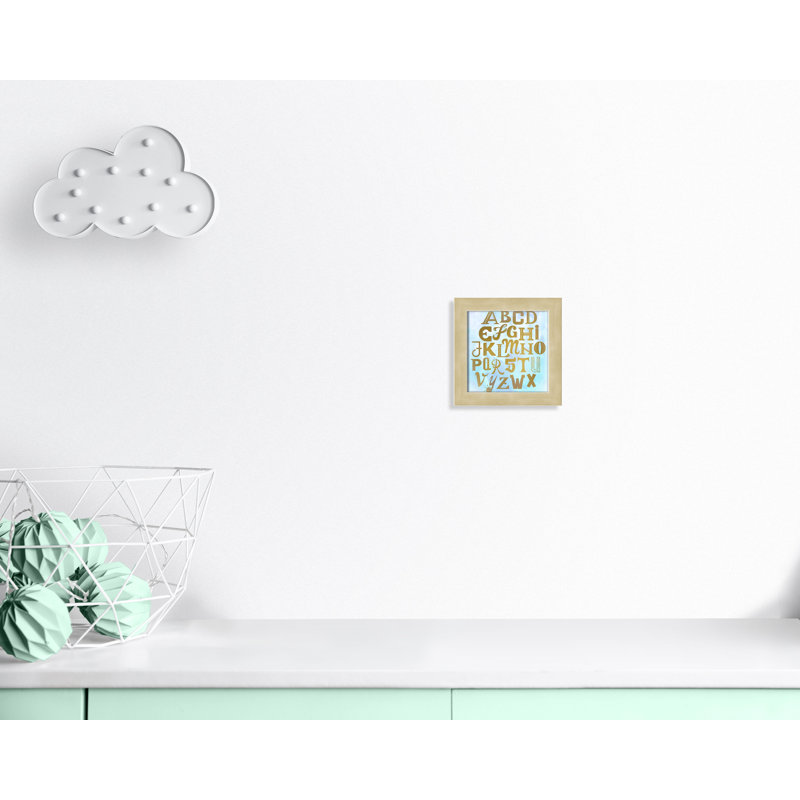 Abc Blue », impression sur papier, Encadré plat champagne, H 8 po x l 8 po x P 0,6 po