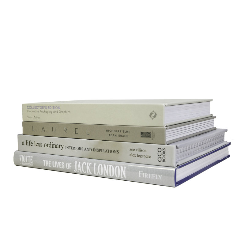 Livres décoratifs - pile de table basse Smokey Neutrals - 4 livres gris