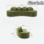Canapé moelleux à haute densité avec conception modulaire courbée et coussins décoratifs doux-396816627