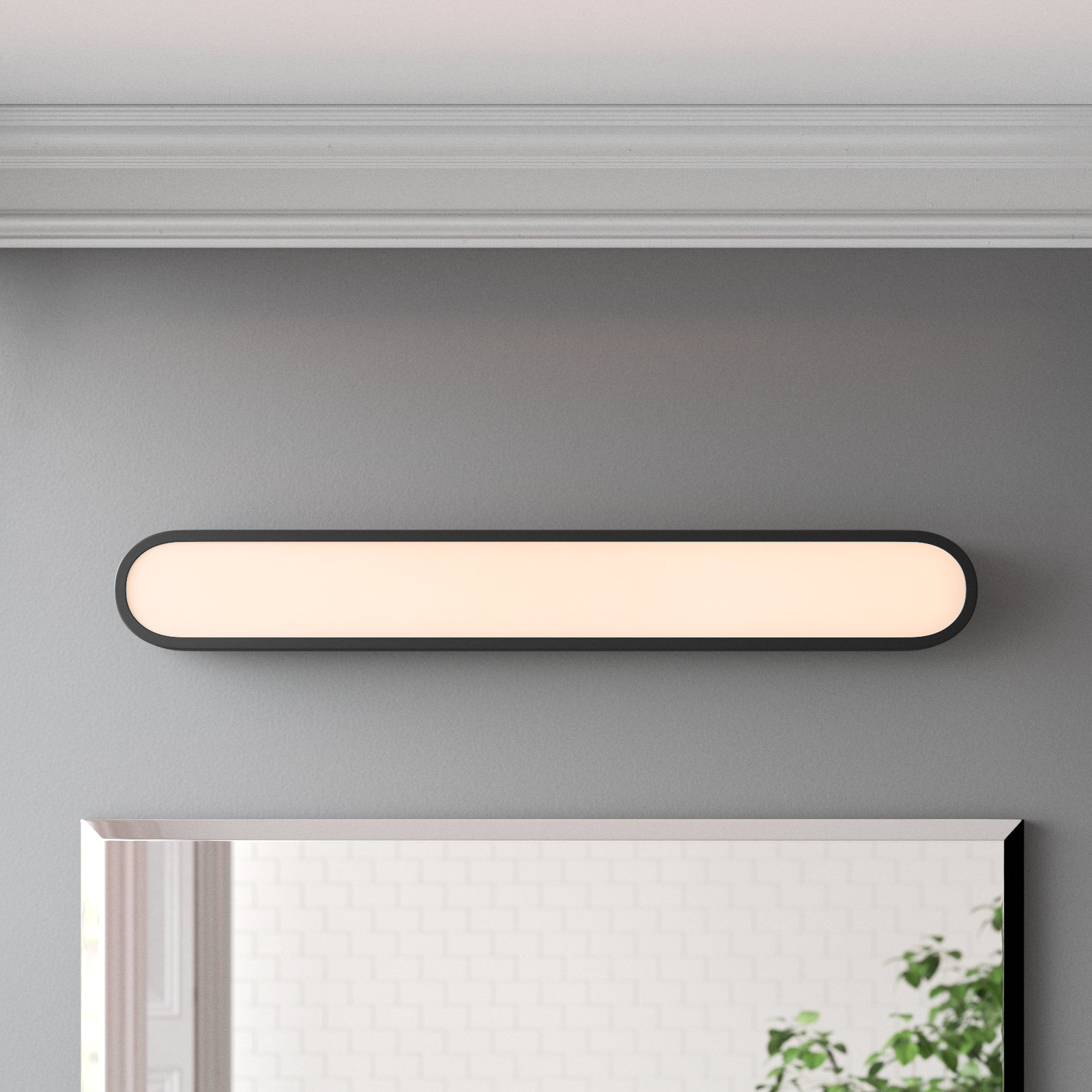Single Dimmable LED Bath Bar, Black/White