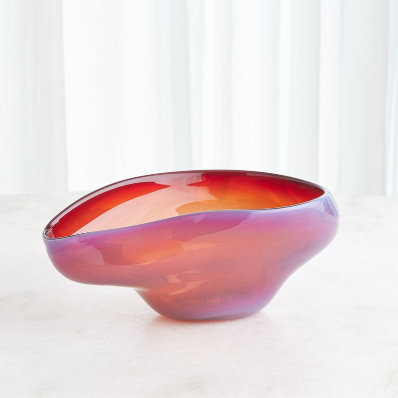 Harmony Bowl, 5.5" H x 13.25" W x 8.25" D, Cloudy/Red