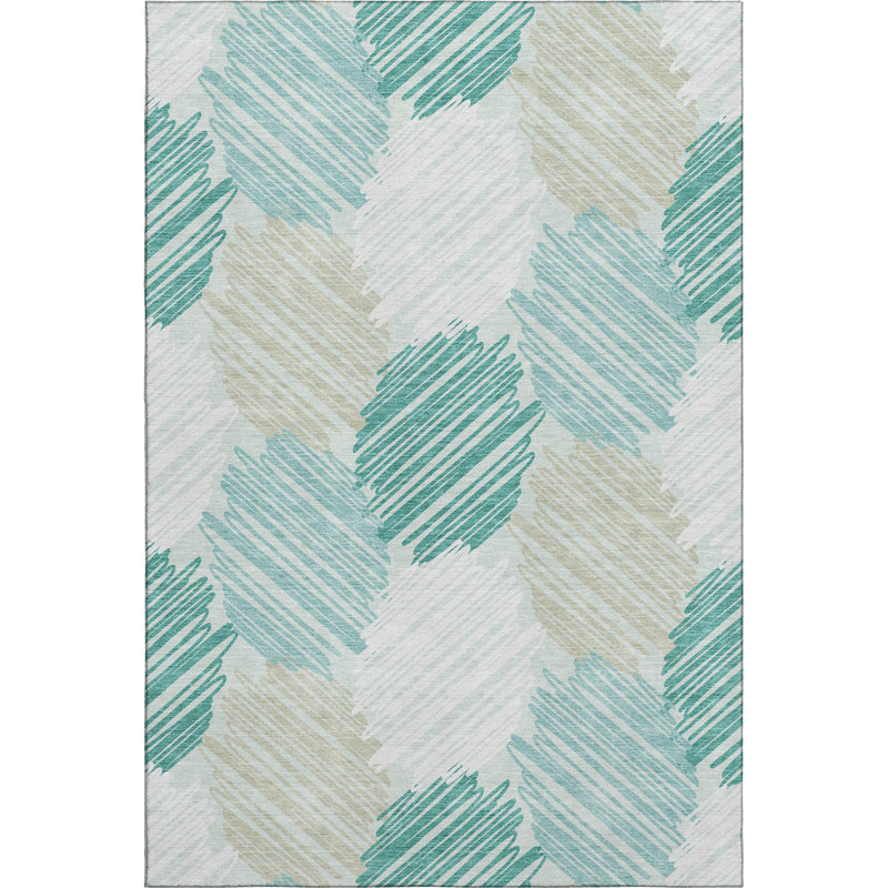 Premium Machine Washable Lonon AMF1942 Geometric Rug, Rectangle 10' x 14'