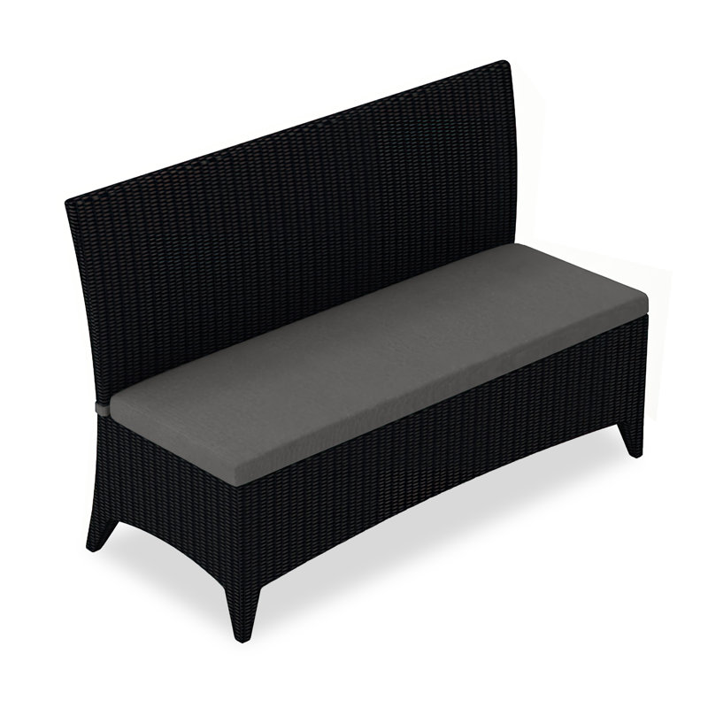 Banc de jardin en osier Laramie, Toile gris anthracite Sunbrella®