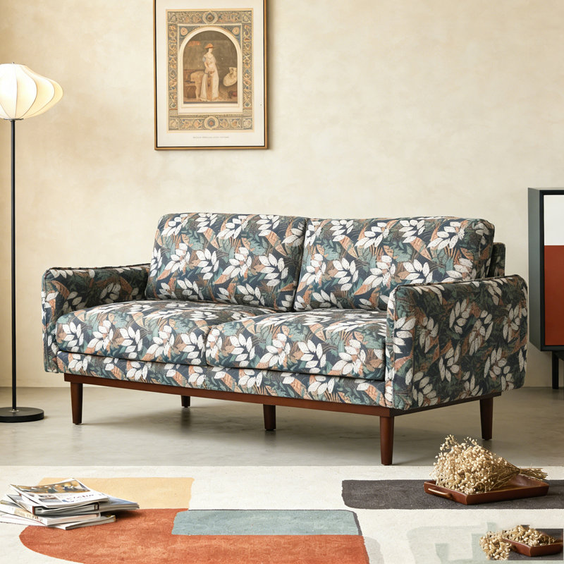 75.75" Sofa Couch 2-seater Sofa with Spacious Seating Area, Green