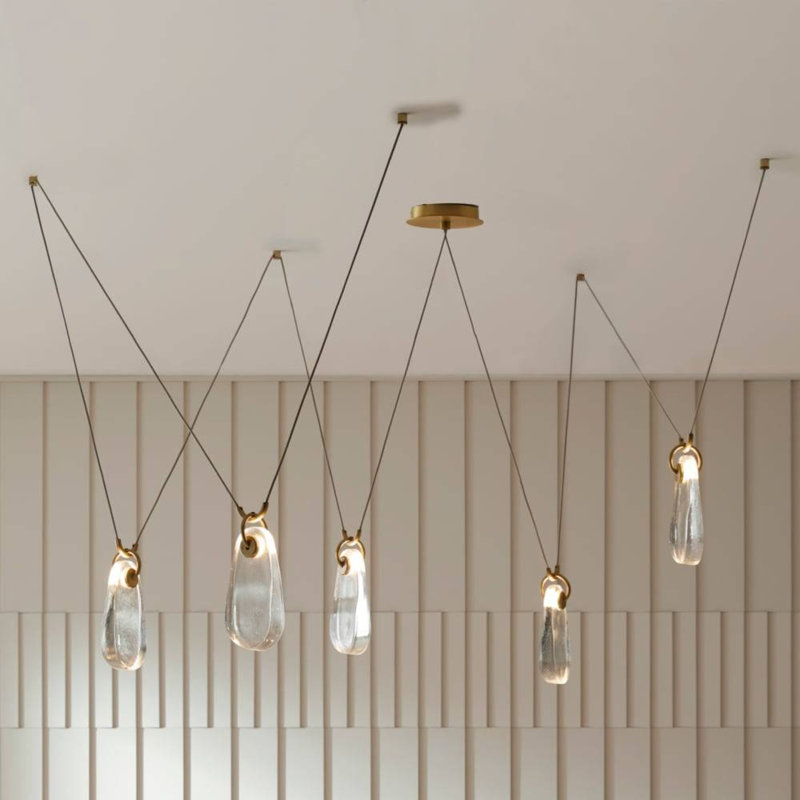 Melt 5 - Light LED Chandelier, English Bronze Iron