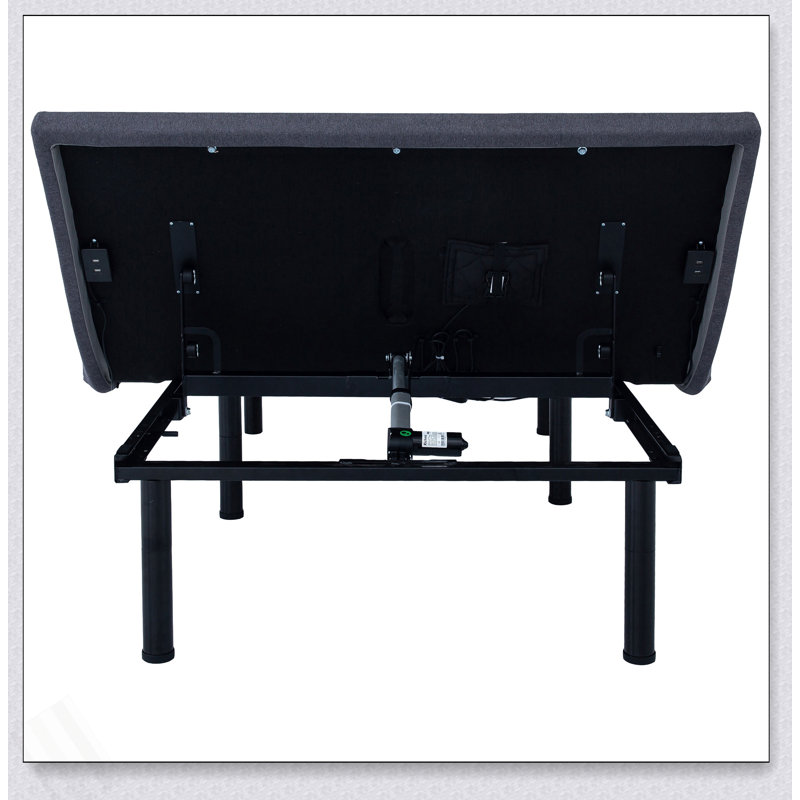 Kelven Grey And Black Twin Extra Long Adjustable Bed Base