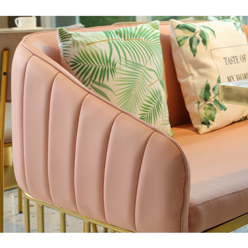 Banc rembourré en similicuir Light Luxury Cafe, Rose