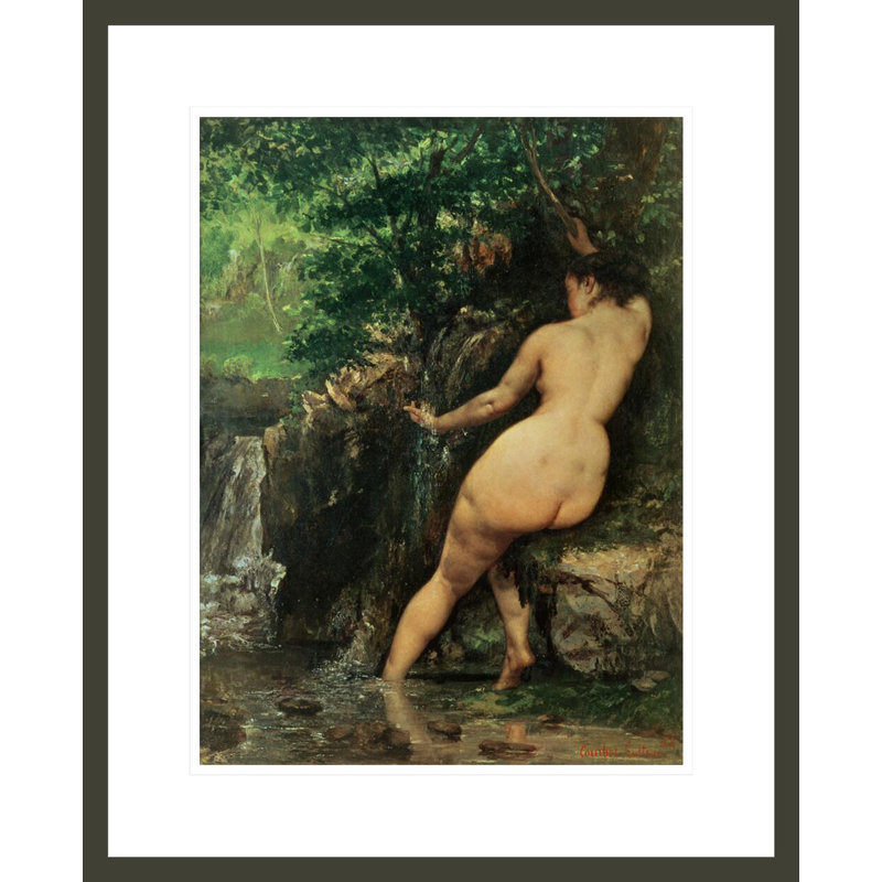 «The Source or Bather at the Source» par Gustave Courbet, impression giclée encadrée, H 21,75 po x l 17,68 po