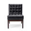 Chaise d'appoint chic avec surpiqûres gaufrées et pieds en bois d'hévéa, noir, élégant 28,73 po x 22,7 po, 22,7 po-1829639891