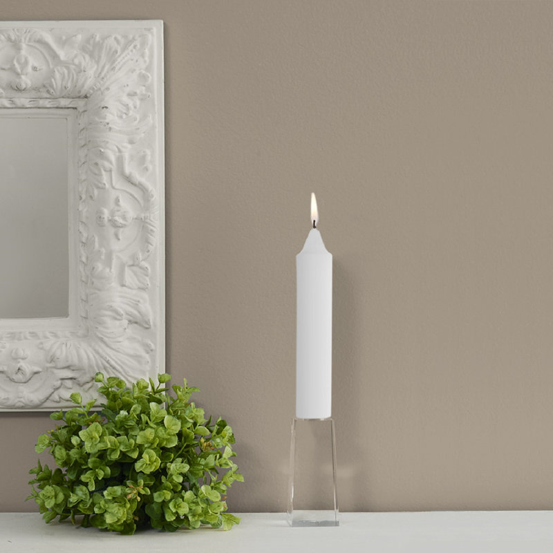 Smooth Collenette Unscented Taper Candle, 7" H x 1.25" W x 1.25" D, White