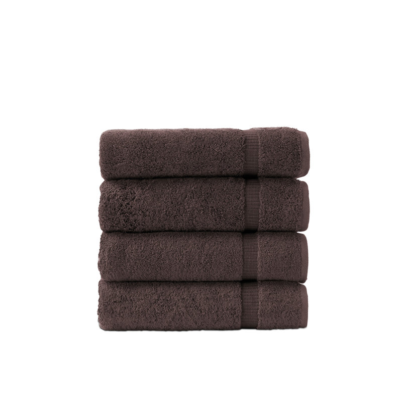 Cambridge 4 Piece  %100 Turkish Cotton Bath Towel Set, Chocolate