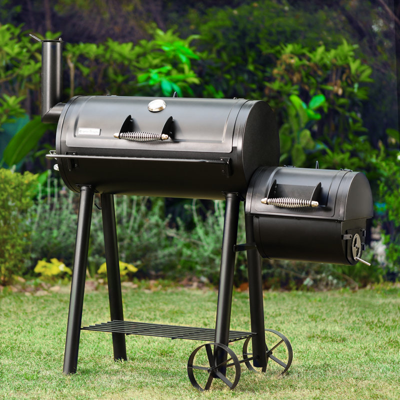 Wayfair 28" Barrel Heavy Duty Charcoal Grill With Offset Smoker