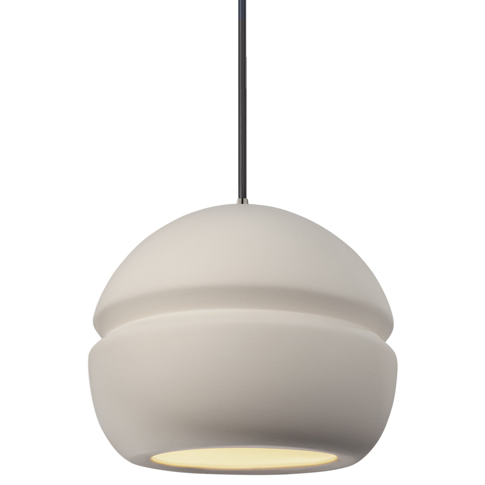 Logan Dimmable Globe Single Light Pendant, Brushed Nickel, Bisque