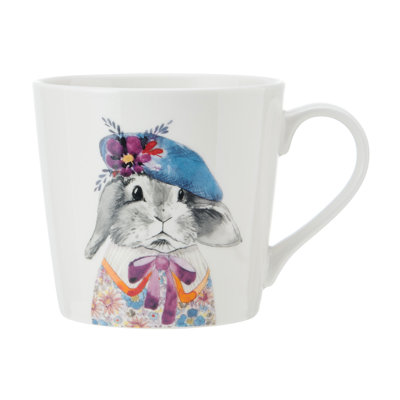 Tipperleyhill Rabbit Print Porcelain Mug, 380ml