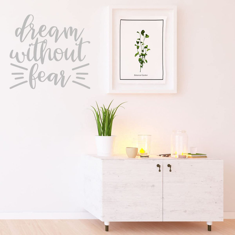 Adhésif décoratif Rêve sans peur, H 11 po x l 12 po, Argent