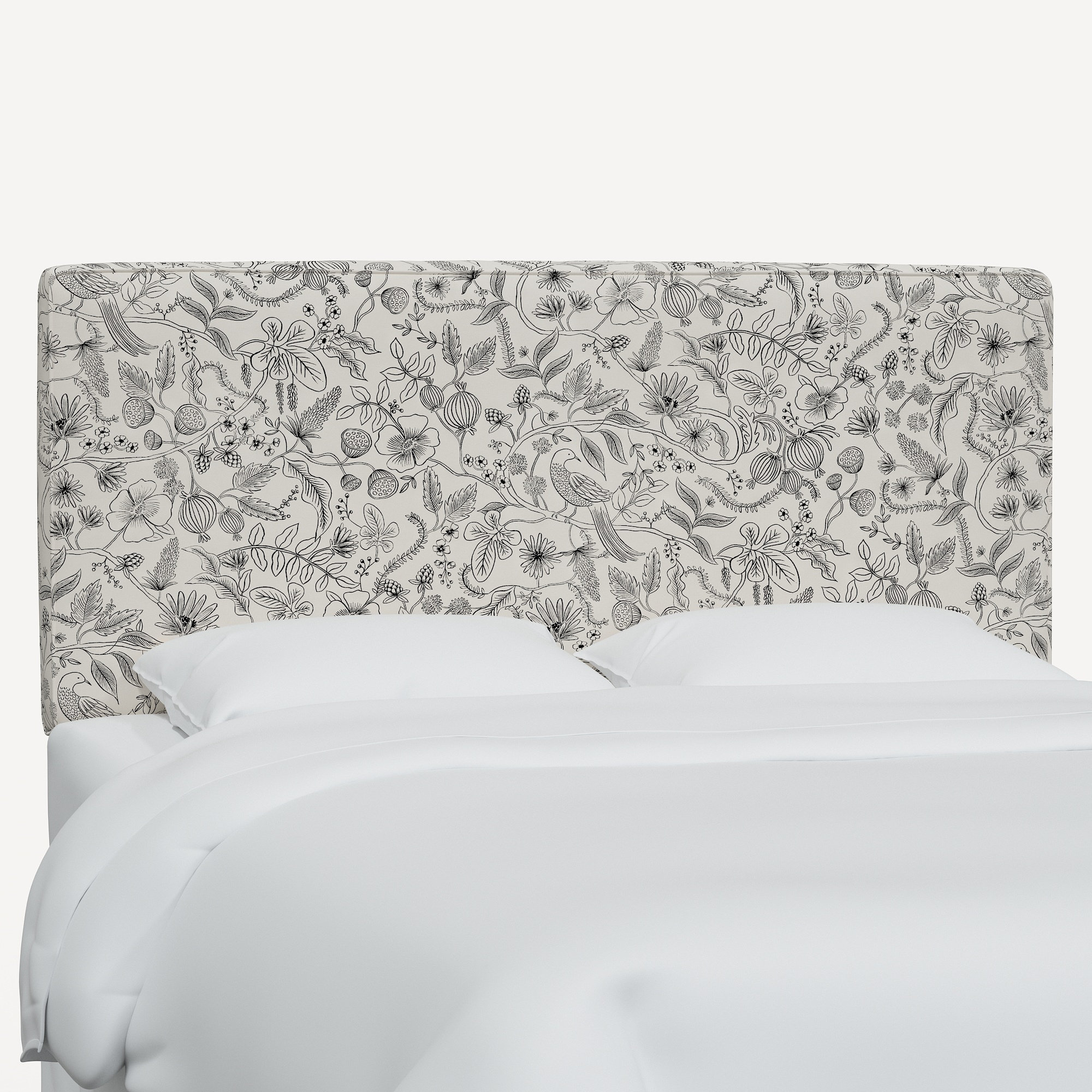Elly Headboard, Rpc Aviary Black & Cream Linen, King