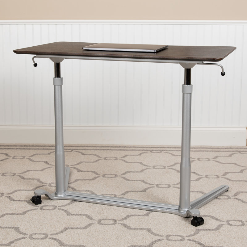 Sit-Down, Stand-Up Ergonomic Computer Desk, Dark Brown