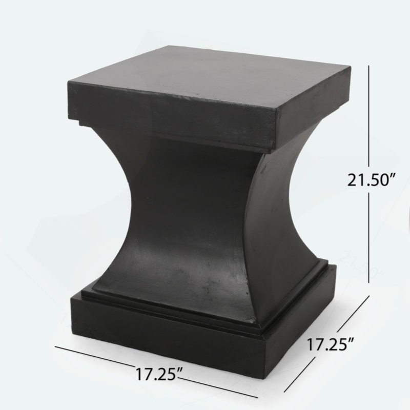 Charming Versatile Lightweight Concrete Side Table For All Settings, Black