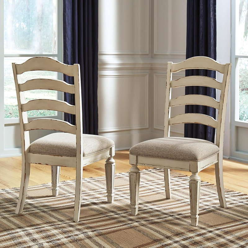 Realyn Dining Room Upholstered Chair 2 Count, Antique White