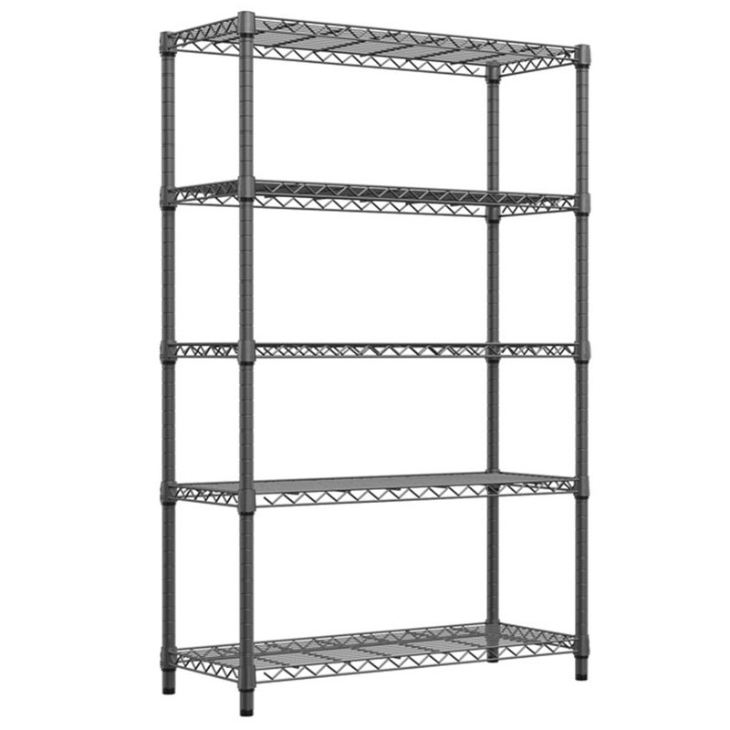 Étagère de rangement robuste en acier à 5 niveaux, étagère grillagée réglable pour le garage, la cuisine ou le bureau - capacité de 1750 lb