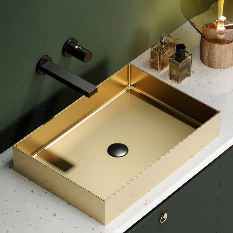 Grazia 21.6'' L Bathroom Sink, Gold