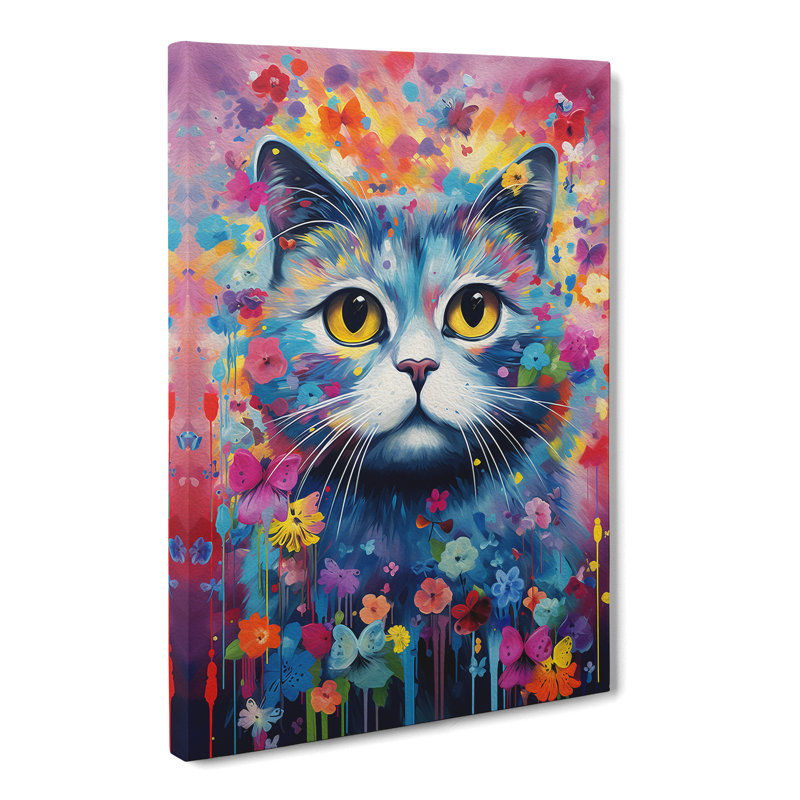 Cat Colour Field - Print, 60cm H x 40cm W x 3cm D