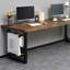 Bureau rectangulaire en bois massif noyer, noir-703504793