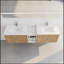 Meuble-lavabo 72 po à fermeture en douceur avec lavabo et petites tablettes de rangement-1022621970