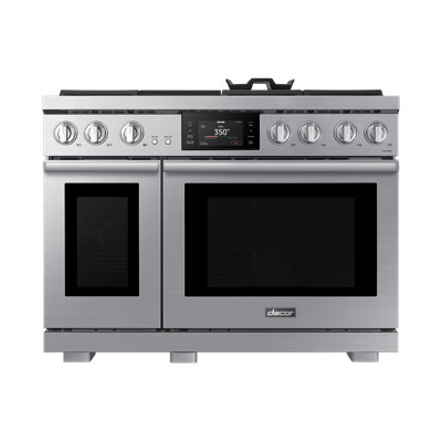 48" Dual Fuel Pro-Range 6 Burners With Griddle, Transitional, Silver, NG/LP