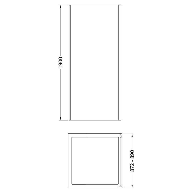 Rene 1900 x 900mm Side Panel, Brushed Brass