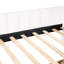 Lit de jour simple beige avec 2 tiroirs et support dorsal ergonomique - Tête de lit à rayures classique pour une chambre à coucher élégante
