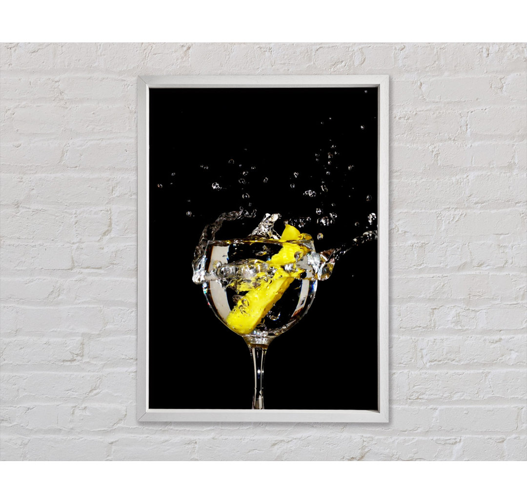 Gin And Tonic Lemon Splash - Einzelner Bilderrahmen Kunstdrucke auf Leinwand