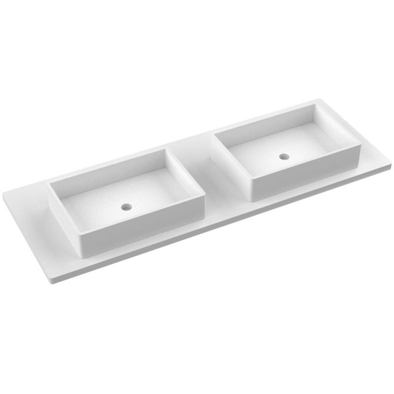 Ventura Four-Drawer Double Bath Floating Vanity, American White Oak, 60"