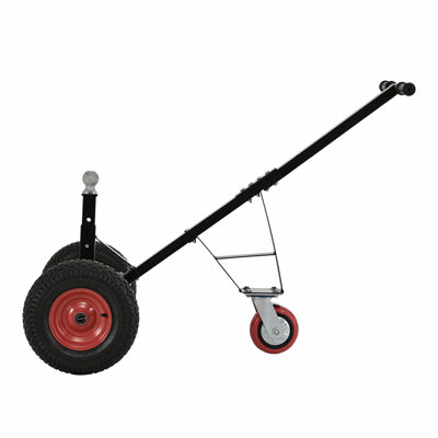 Versatile Heavy Duty Tri-Wheels 800lbs Trailer Dolly Load Capacity, Trailer Mover, with 2" Hitch Ball, 18''-25'' Adjustable Height. Moving Trailer, RV,Boat, Farming Equipments, Black