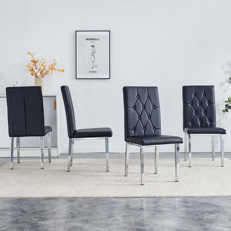 Chaises de salle à manger, convenant à diverses occasions telles que les cuisines, les salles de conférence, 8, Noir