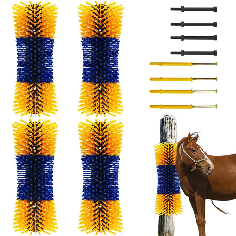 Livestock Scratching Brush, Horse Scratcher Massage Bushes With Screws, Animal Back Scratching Itch Relief Improve Blood Circulation for Cow Horse Goat