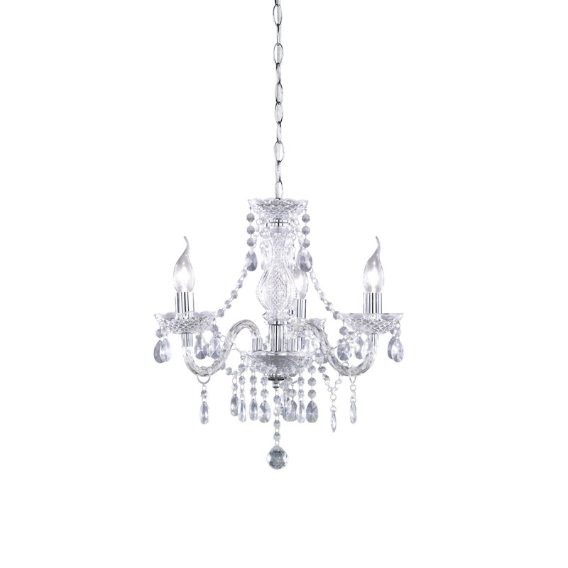 Gilkey 3 -Light Dimmable Candle Style Chandelier, Clear
