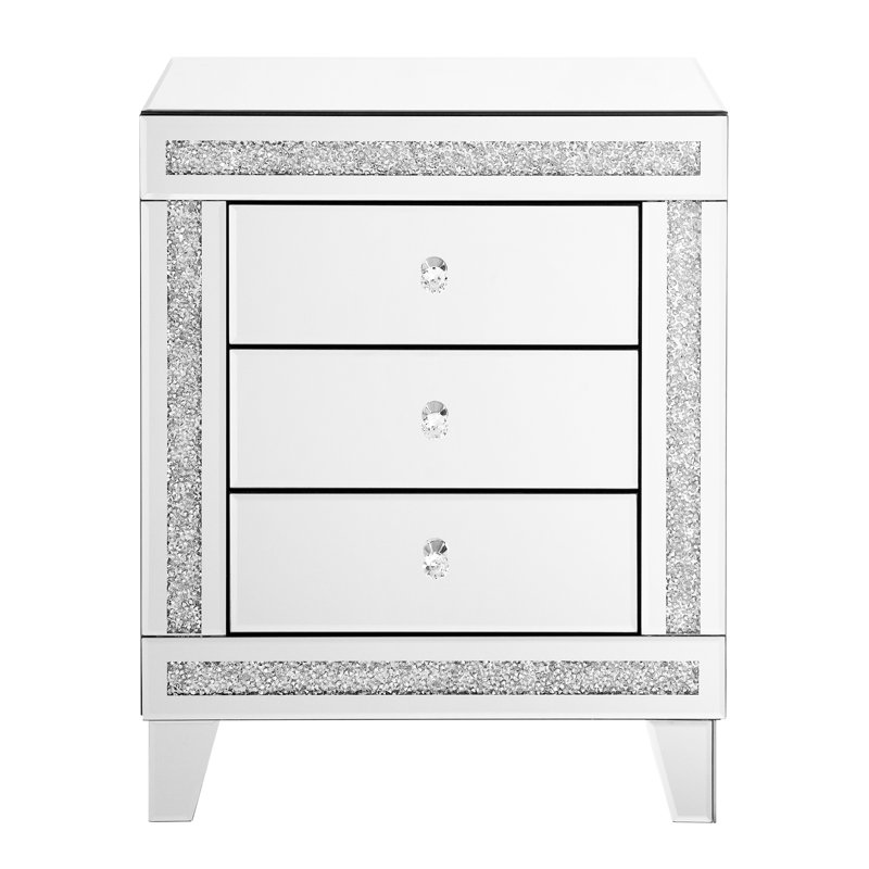 Armoire 21,8 po x 15,8 po 26,8 po - miroir moderne et élégant pour la chambre à coucher, espace de vie 21,5 po 15,8 po 26,8 po Espace de rangement pratique, table d'appoint