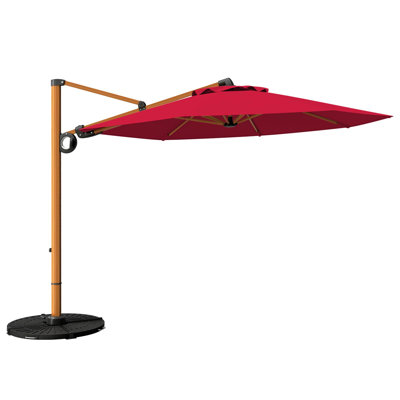 Parasol de patio 10 pi, parasol en porte-à-faux en aluminium avec auvent