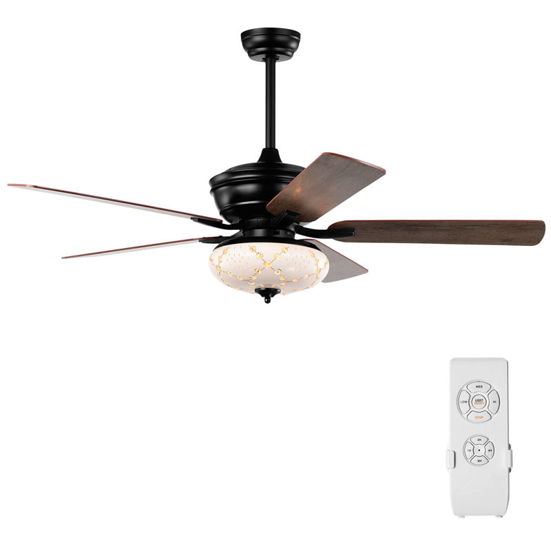 Ceiling Fan with Light Kit, Black Walnut