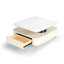 Table basse rotative blanc crème avec tiroirs