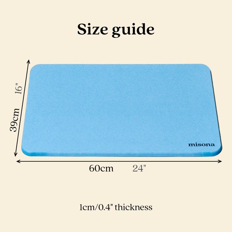 Misona Diatomite Stone Bath Mat, Blue