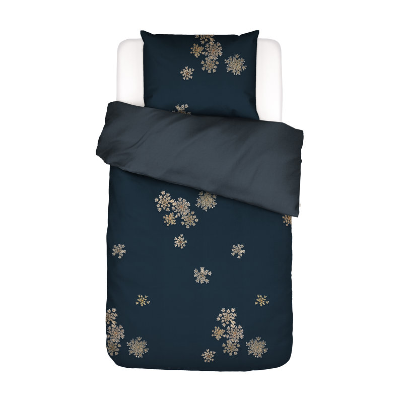 Lauren 144 TC Duvet Cover Set, 135 x 200cm Duvet Cover + 1 Pillowcase, Blue