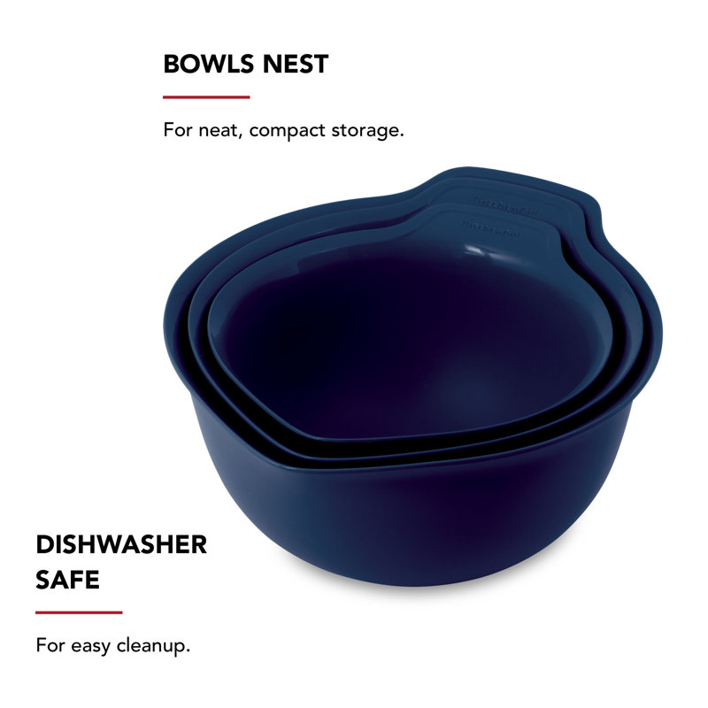 KitchenAid® Universal 3-Piece Nesting Mixing Bowls, Ink Blue