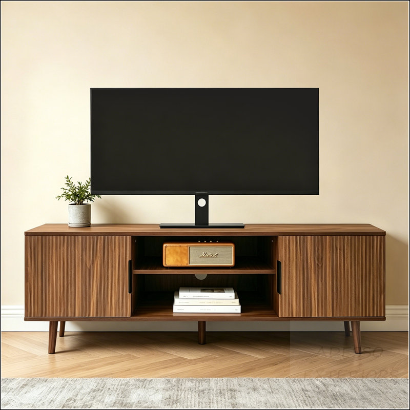 Meuble télé 54,3 po avec tablettes ouvertes