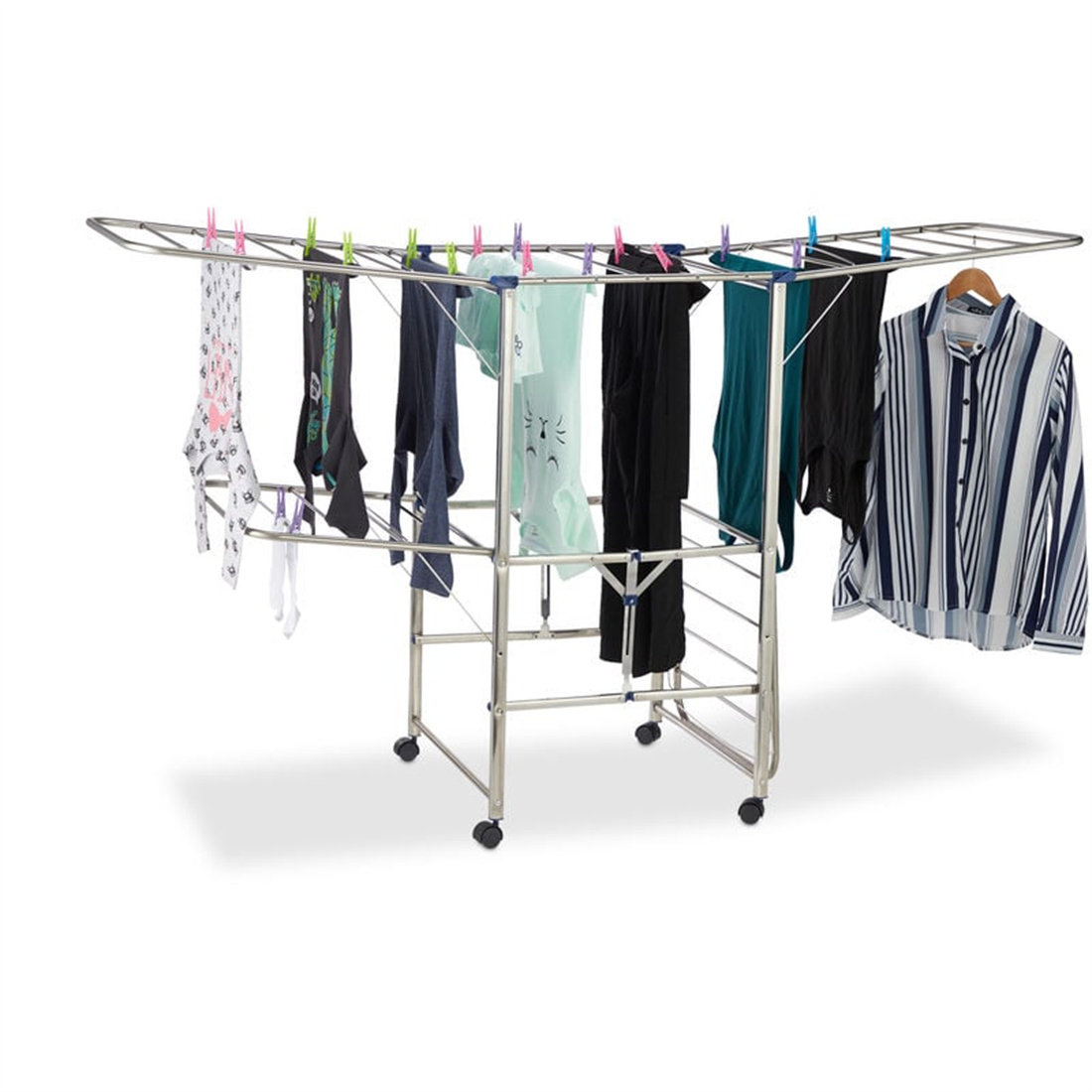 Rebrilliant Folding and Free-Standing on Wheel Drying Rack | Wayfair.co.uk