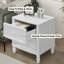 Table de chevet Tommy, table d'appoint moderne 18,9 po, table de bout à 2 tiroirs avec rangement, table de chevet pour chambre à coucher, salon, blanc classique